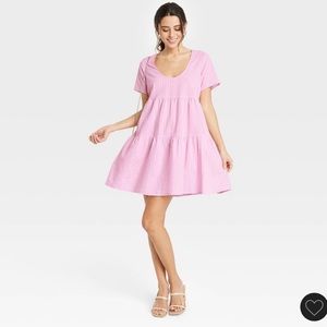NWOT A New Day Flutter Short Sleeve Tiered Dress